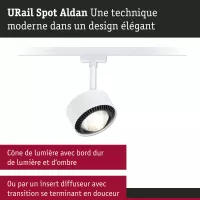 URail Gleisstrahler Aldan Einzelstrahler 470 lm 8 W 4000 K dimmbar 230 V Signalweiß - système d'accrochage et décoration - détail 8