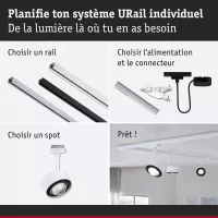 URail Gleisstrahler Aldan Einzelstrahler 470 lm 8 W 4000 K dimmbar 230 V Signalweiß - système d'accrochage et décoration - détail 9