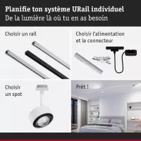 Foco para riel URail Foco individual Aldan 500lm 8W Blanco Interruptor 230V - système d'accrochage et décoration - détail 21