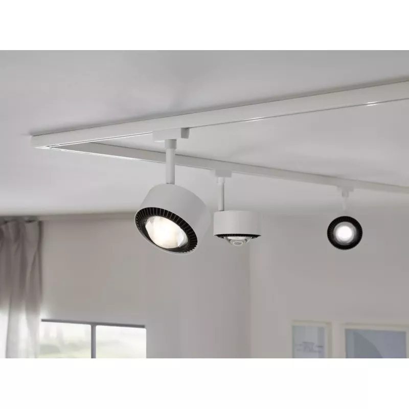Foco para riel URail Foco individual Aldan 500lm 8W Blanco Interruptor 230V