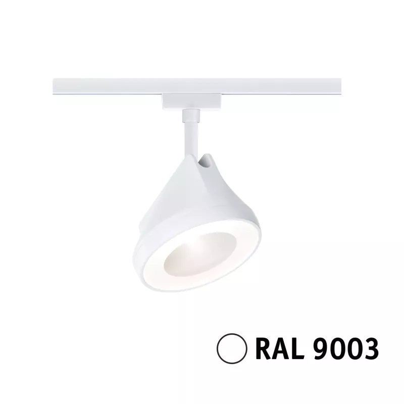 Foco individual para rieles URail Arena, 850 lm, 15 W, 2700 K, regulable, 230 V, luz blanca.