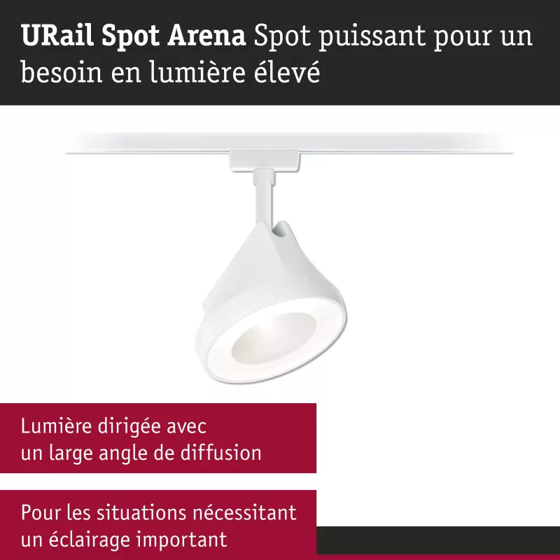 URail Gleisstrahler Arena Einzelstrahler 850 lm 15 W 2700 K dimmbar 230 V Signal weiß