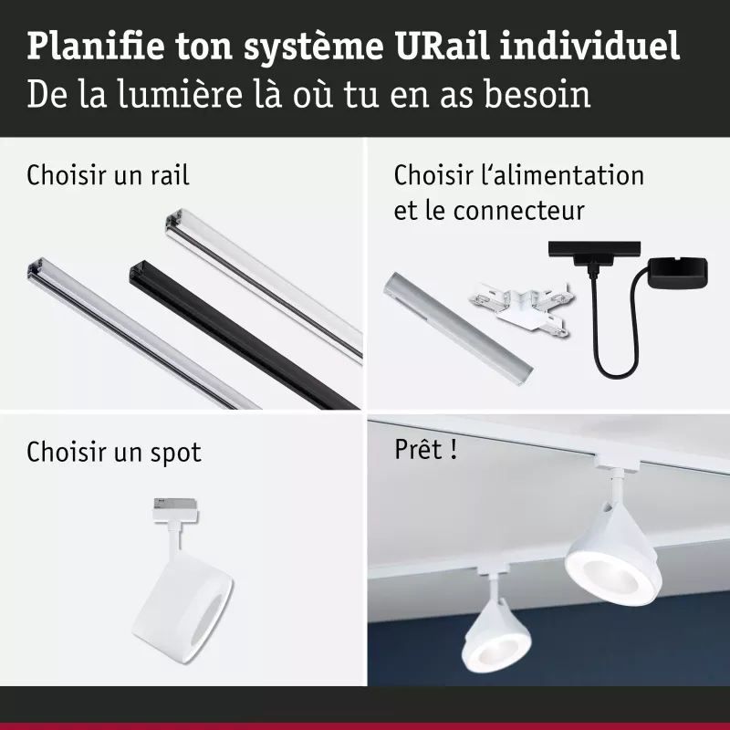 URail Track spotlight Arena Individual spotlight 850lm 15W 2700K dimmable 230V Signal white