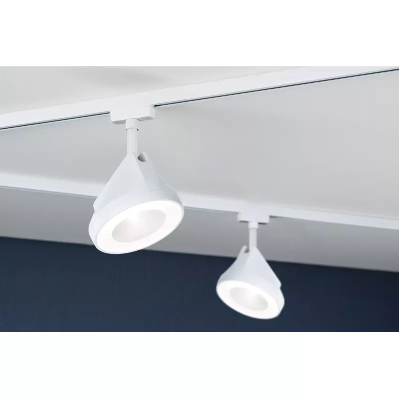 Foco individual para rieles URail Arena, 900 lm, 15,1 W, 4000 K, regulable, 230 V, luz blanca.