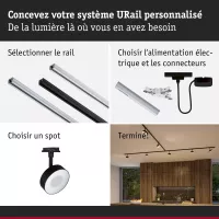 URail Spot sur rail Circle 160lm 5W 2700 - 4000K gradable 230V Noir mat - système d'accrochage et décoration - détail 8