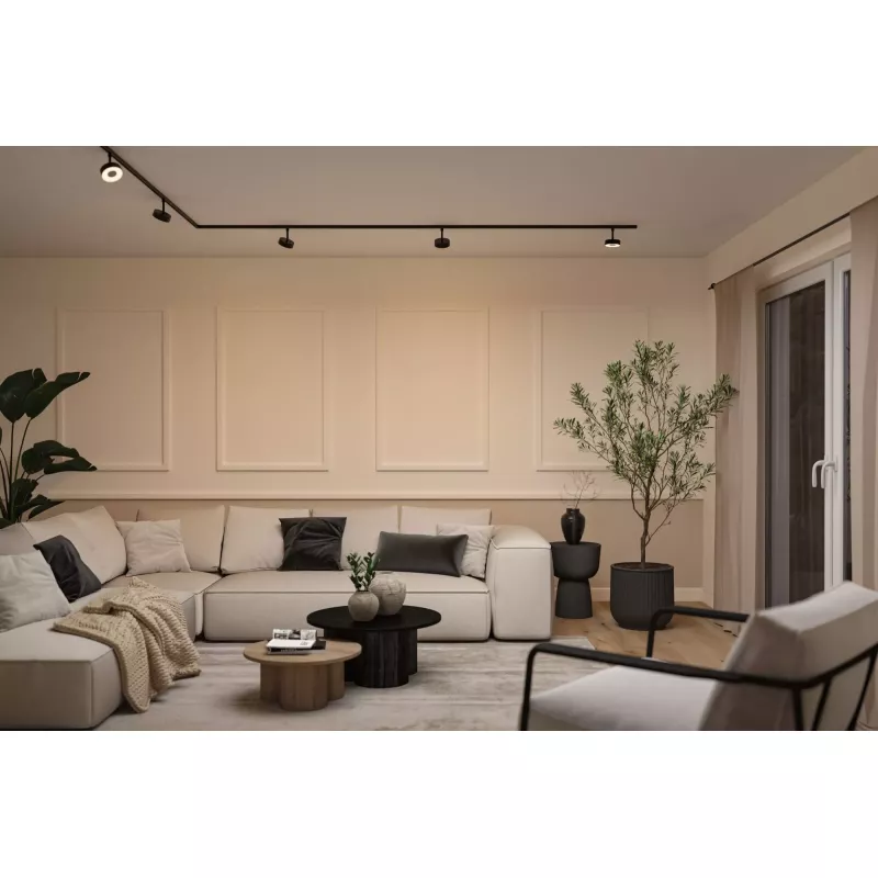 URail Track spotlight Circle 160lm 5W 2700 - 4000K dimmable 230V Matt black