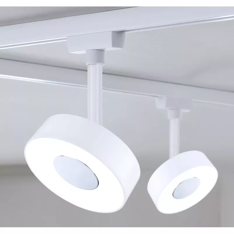 URail Gleisstrahler, rund, 180 lm, 5 W, 3000 K, dimmbar, 230 V, Signalweiß