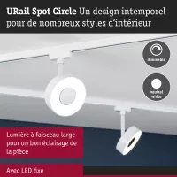 URail Gleisstrahler, rund, 190 lm, 5 W, 4000 K, dimmbar, 230 V, Signalweiß - système d'accrochage et décoration - détail 6