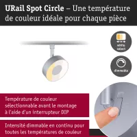 URail Spot sur rail Circle 220lm 5W 2700 - 4000K gradable 230V Chrome mat - système d'accrochage et décoration - détail 7