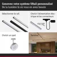 URail Schienenstrahler, rund, 220 lm, 5 W, dimmbar, 2700–4000 K, 230 V, matt verchromt - système d'accrochage et décoration - détail 8