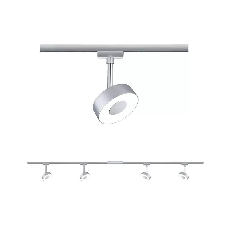 URail Spot sur rail Circle Kit de base 4x222lm 4x5,3W 2700K 230V Chrome mat, Chrome