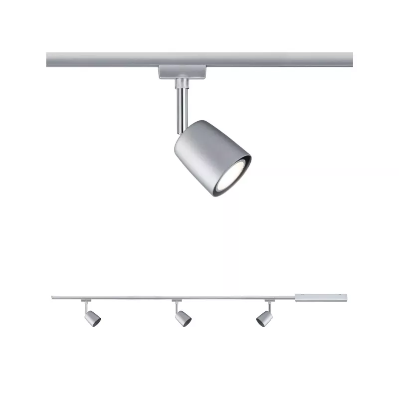 URail Spot sur rail Cover Kit de base GU10 max. 3x10W gradable 230V Chrome mat, Chrome