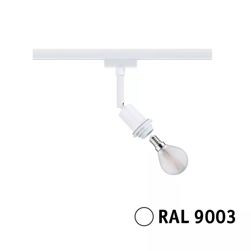 Foco para riel URAil DecoSystems Basic E14, máx. 20 W, regulable, 230 V, luz blanca.