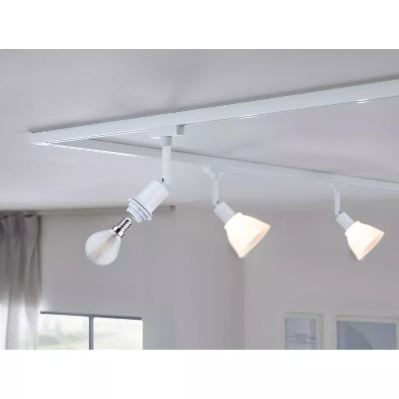 Foco para riel URAil DecoSystems Basic E14, máx. 20 W, regulable, 230 V, luz blanca.
