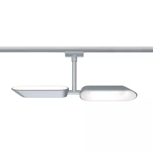 URail Schienenstrahler Dipper Einzelstrahler 2x650lm 2x8W 2700K dimmbar 230V Mattchrom, Weiß