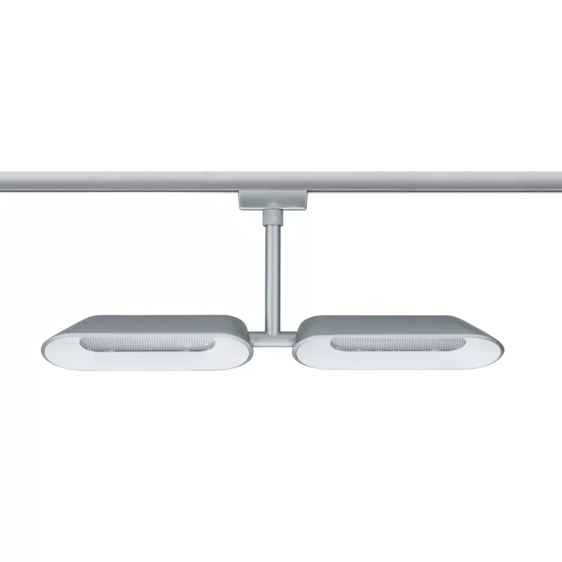 URail Spot sur rail Dipper Spot individuel 2x650lm 2x8W 2700K gradable 230V Chrome mat, Blanc