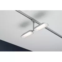 Foco individual para riel URail Dipper, 2x650lm, 2x8W, 2700K, regulable, 230V, cromo mate, blanco. - système d'accrochage et décoration - détail 6