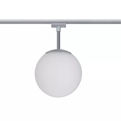 URail Spot sur rail Globe Spot individuel E14 max. 10W gradable 230V Chrome mat, Opale