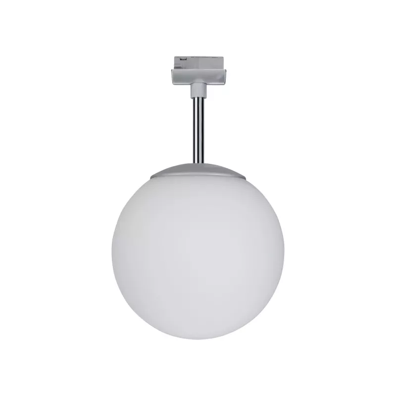 URail Spot sur rail Globe Spot individuel E14 max. 10W gradable 230V Chrome mat, Opale