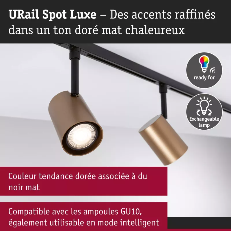 URail Spot sur rail Luxe GU10 max. 10W gradable 230V
