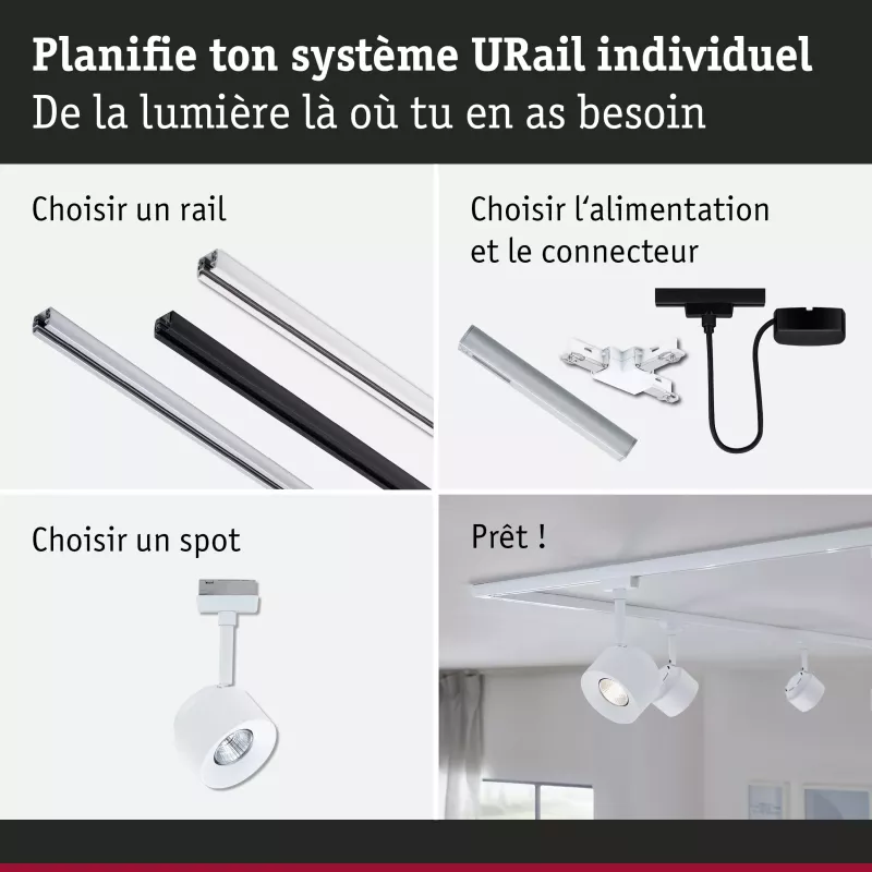 URail Track spotlight Pane 680lm 7.4W 4000K dimmable 230V Signal white