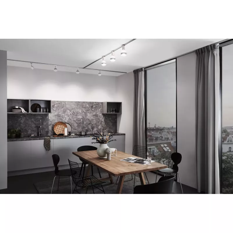 Foco para riel URail, panel de 680 lm, 7,4 W, 4000 K, regulable, 230 V, color blanco señal.