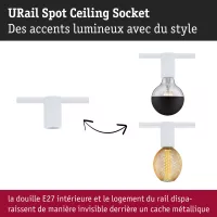 Foco para carril URail, casquillo E27, máx. 20 W, regulable, 230 V, luz blanca. - système d'accrochage et décoration - détail 7