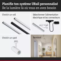 URail Spot sur rail Theron Spot individuel 1100lm 11W 4000K gradable 230V - système d'accrochage et décoration - détail 18