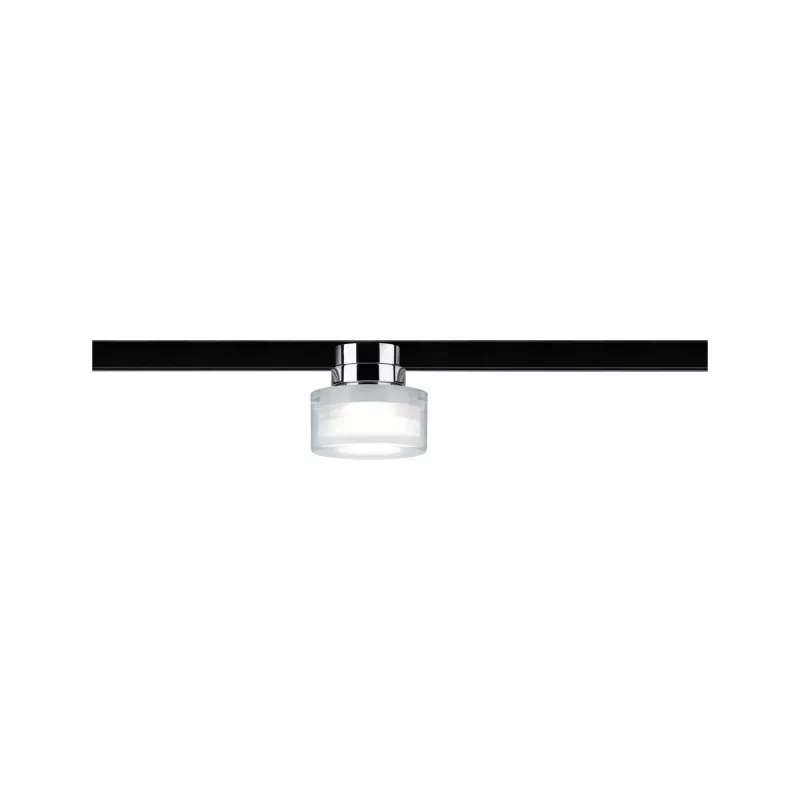 Foco individual URail Spot para riel Topa Dot, 350 lm, 4,9 W, 4000 K, regulable, 230 V, acabado cromado, transparente y satinado