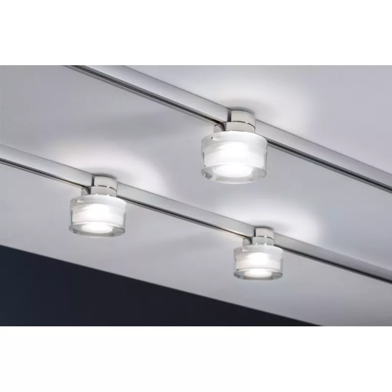URail Spot auf Schienen Topa Dot Einzelspot 350 lm 4,9 W 4000 K Dimmbar 230 V Chrom, Klar, Satin