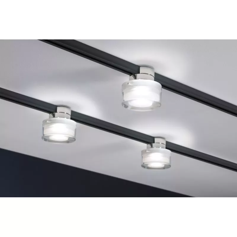 URail Spot sur rail Topa Dot Spot individuel 350lm 4,9W 4000K gradable 230V Chrome, Clair, Satiné