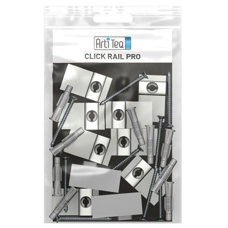 Pack of 5 Click & connect for click rail Pro (ADDITIONAL) - hanging picture rail artiteq ARTI TEQ 2 - Cimaise Tableau 