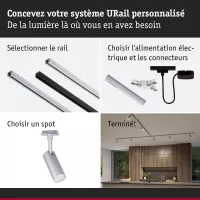 URail Schienenstrahler Tubo Einzelstrahler 300 lm 4 W 2700–4000 K 230 V Mattchrom - système d'accrochage et décoration - détail 8