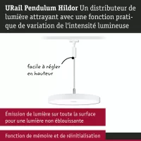 Lámpara colgante URAil Hildor de 3 niveles de atenuación, 850 lm, 15 W, 3000 K, regulable, 230 V, color blanco señal. - système d'accrochage et décoration - détail 5