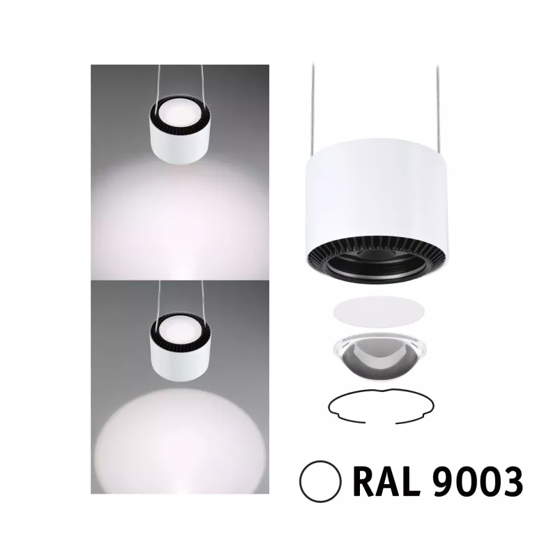 URail Suspension Aldan 750lm 8,5W 4000K gradable 230V Blanc signal