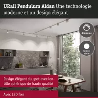 URail Pendant Lamp Aldan 750lm 8.5W 4000K dimmable 230V Signal white - système d'accrochage et décoration - détail 4