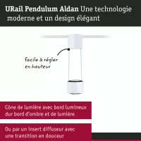 URail Suspension Aldan 750lm 8,5W 4000K gradable 230V Blanc signal - système d'accrochage et décoration - détail 5