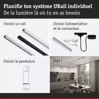 Lámpara colgante URail Aldan 750lm 8.5W 4000K regulable 230V color blanco señal - système d'accrochage et décoration - détail 6