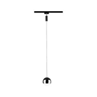 Lámpara de suspensión URail Capsule II, 400 lm, 6,3 W, 2700 K, regulable, 230 V, color negro mate y cromo. - système d'accrochage et décoration - détail 1