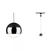 Lámpara de suspensión URail Capsule II, 400 lm, 6,3 W, 2700 K, regulable, 230 V, color negro mate y cromo. - système d'accrochage et décoration - détail 2