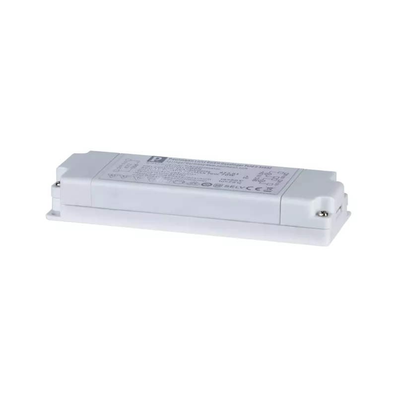 VDE-konformer elektronischer Flachhalogen-Wechselstromtransformator, max. 20–70 W, 230/12 V, 70 VA, weiß