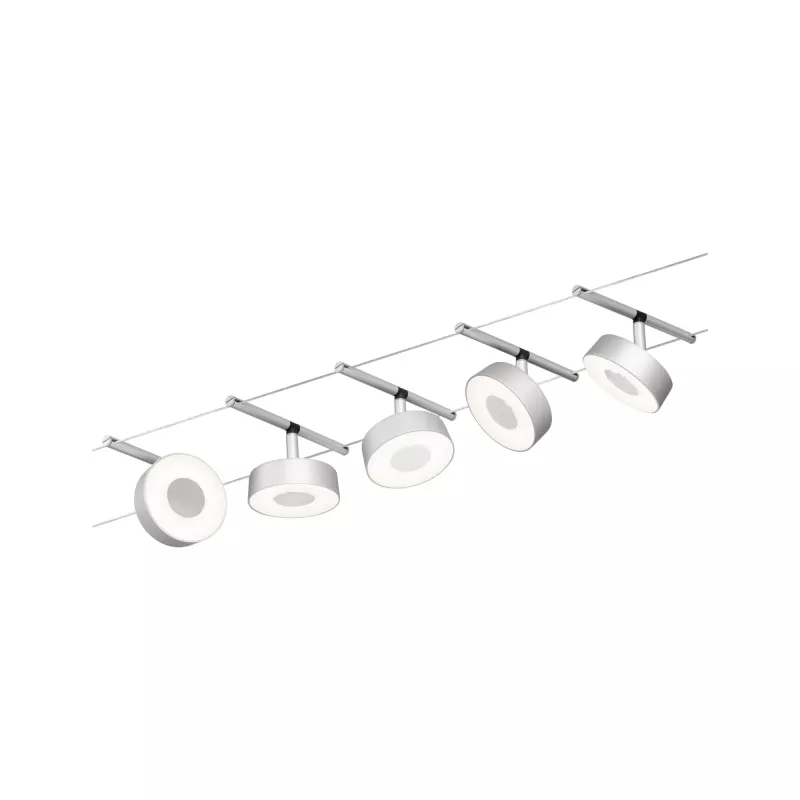 CorDuo Système sur câbles LED Circle Kit de base 5x180lm 5x5W 3000K 230/12V - système d'accrochage et décoration