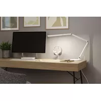 Lámpara de escritorio LED con regulador de intensidad de 3 niveles, interruptor FlexBar blanco, 700 lm. - système d'accrochage et décoration - détail 14