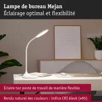 Lámpara de escritorio LED Mejan 4000K 1200lm - système d'accrochage et décoration - détail 3