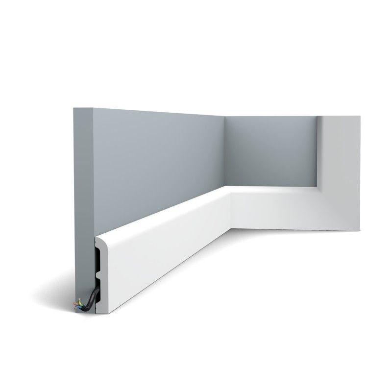 SX183-RAL9003 ORAC Battiscopa RAL9003 Duropolymer L200 x H7,5 x L1,3 cm ORAC DECOR 5 - Cornice Quadro
