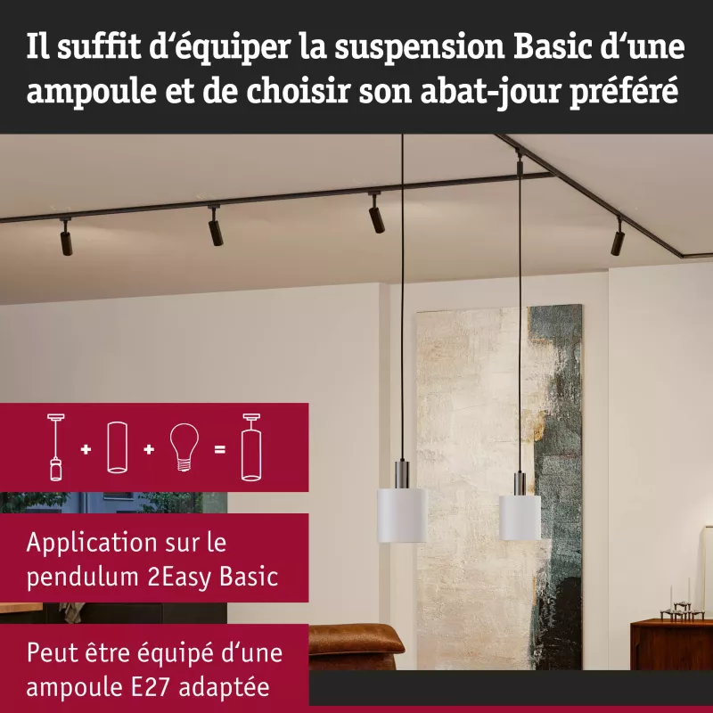 URail Abat-jour 2Easy Tallis 160mm PAULMANN 21 - Cimaise Tableau 