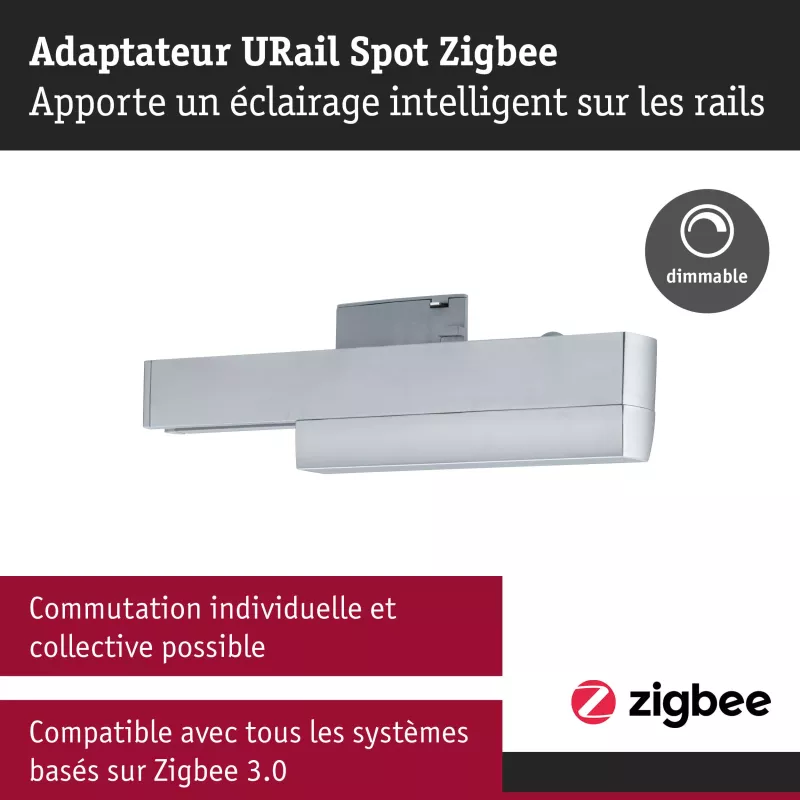 URail Adaptateur de rail Smart Home Zigbee 3.0 PAULMANN 33 - Cimaise Tableau 