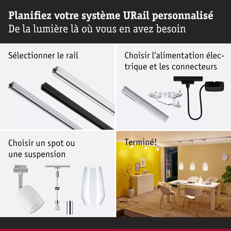 URail Adaptateur de rail Smart Home Zigbee 3.0 PAULMANN 34 - Cimaise Tableau 