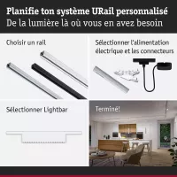 Barra de luz URail Zelos de 3 niveles de atenuación, 1100 lm, 10 W, 4000 K, regulable, 230 V - système d'accrochage et décoration - détail 6