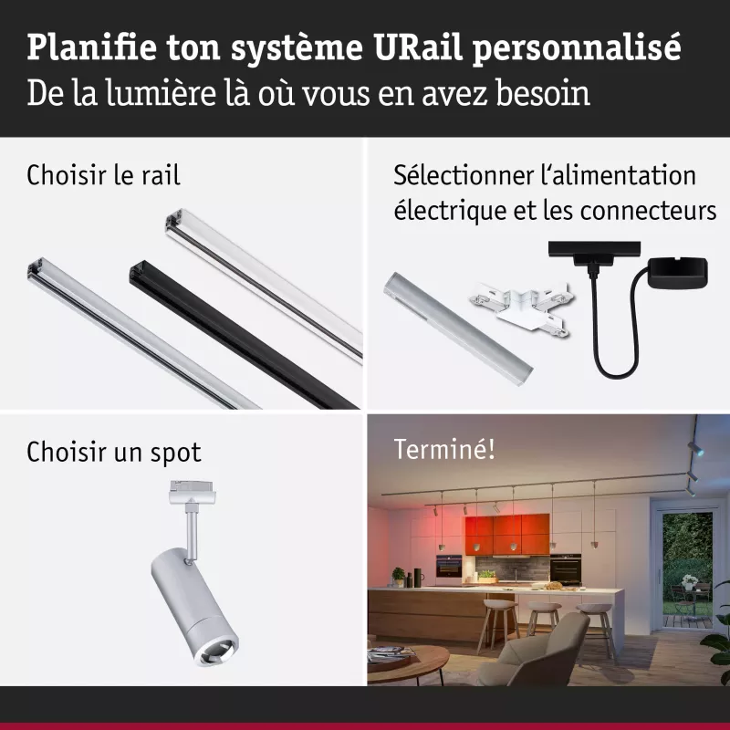 URail Spot Smart Home Zigbee 3.0 Tarie RGBW 230lm 4,5W RGBW+ gradable 230V PAULMANN 44 - Cimaise Tableau 